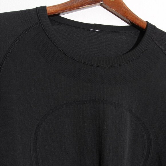 Lululemon Swiftly Tech Long Sleeve Crew Black White Ombre Silverescent Size 8 - Picture 5 of 15